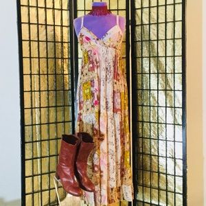 Planet Gold Multi-Colored Maxi/Sun Dress
